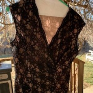 Black Lace Top For the Holiday, Cream Lining, Isadora Collection